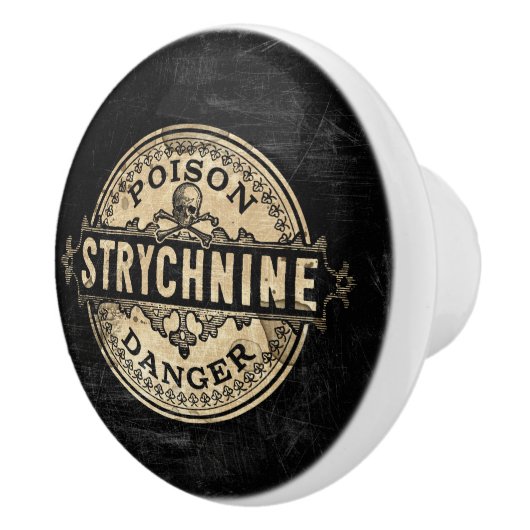 Strychnine stijlgifteetiket keramische knop (Rechts)