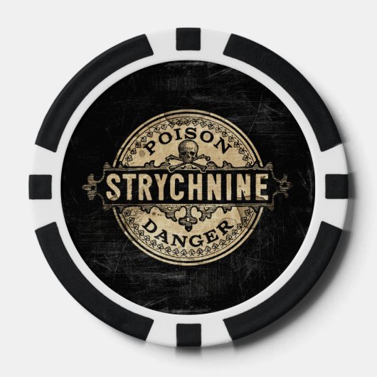 Strychnine stijlgifteetiket pokerchips (Voorkant)