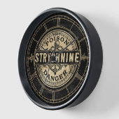 Strychnine Vintage Style Poison Étiquette Horloge (Angle)