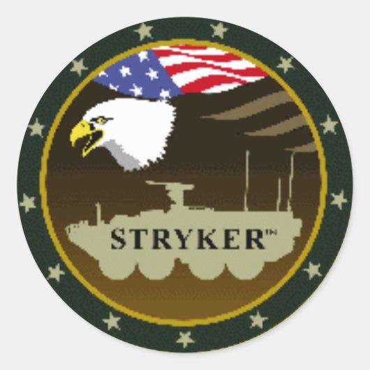Stryker_logo Ronde Sticker (Voorkant)