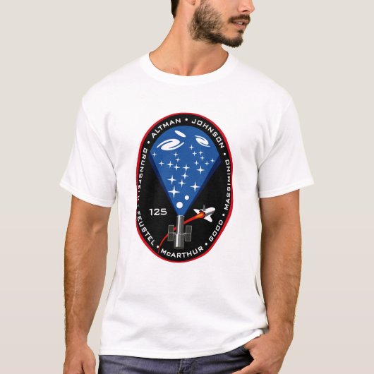 STS 125 Hubble Space Telescope Mission Patch T-shirt (Voorkant)