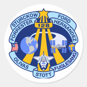 STS-128 Mission Patch Ronde Sticker