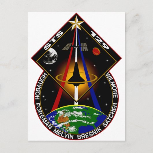 STS 129-patch Briefkaart (Voorkant)