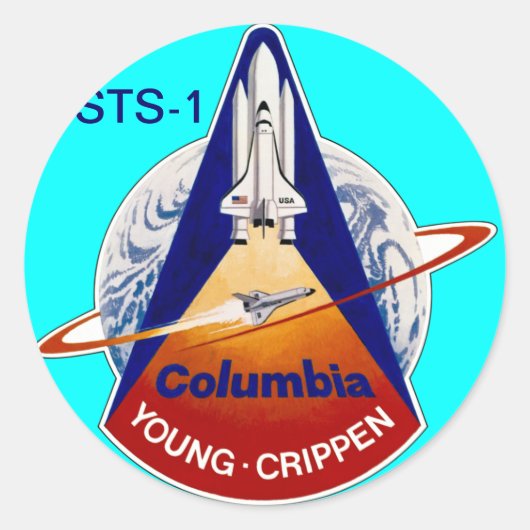 STS-2 NASA RUIMTEVEER RONDE STICKER (Voorkant)