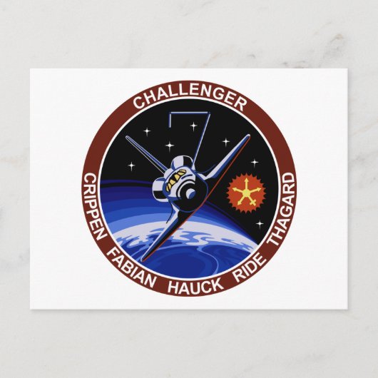 STS-7: Challenger OV-99 & Sally Ride Briefkaart (Voorkant)