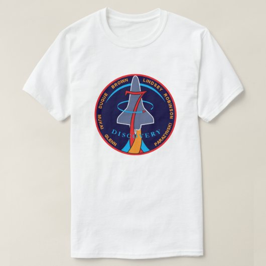 STS-95 Space Shuttle Discovery Mission Patch Logo T-shirt (Design voorkant)