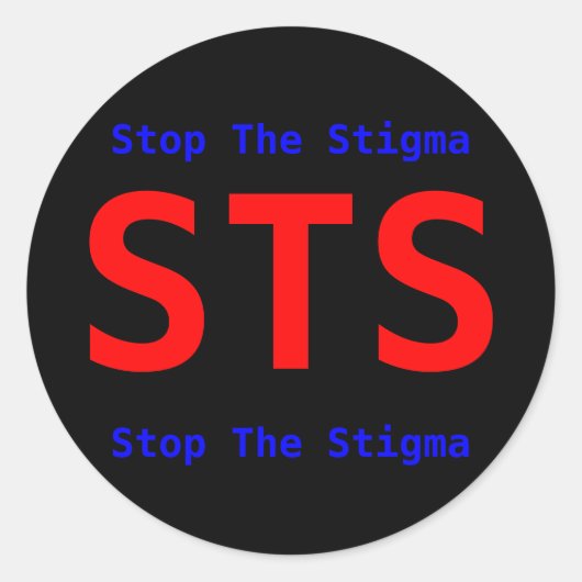 STS, stop het stigma, stop het stigma Ronde Sticker (Voorkant)