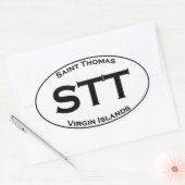 STT - Saint Thomas Maagdeneilanden Euro Stijl Ovaa Ovale Sticker (Envelop)