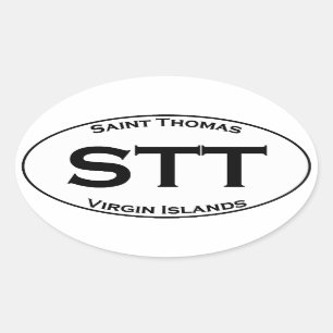 STT - Saint Thomas Maagdeneilanden Euro Stijl Ovaa Ovale Sticker