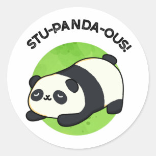 Stu-panda-ous Grappige Panda Pun Ronde Sticker