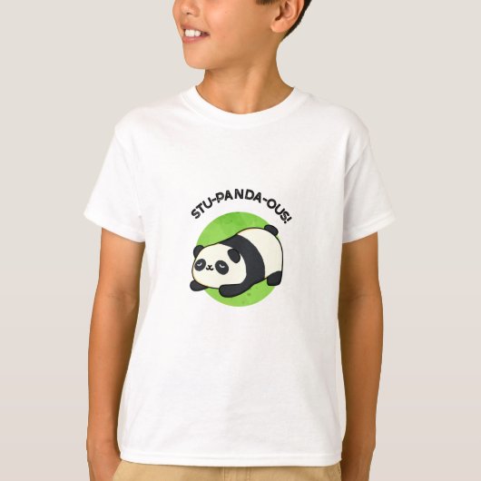 Stu-panda-ous Grappige Panda Pun T-shirt (Voorkant)