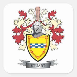Stuart Family Crest Coat of Arms Vierkante Sticker