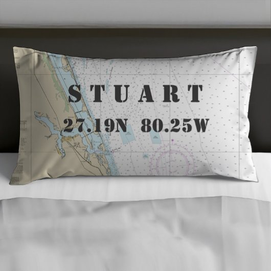 Stuart FL Authentieke Nautische Grafiek ⚓🌊 Kussensloop
