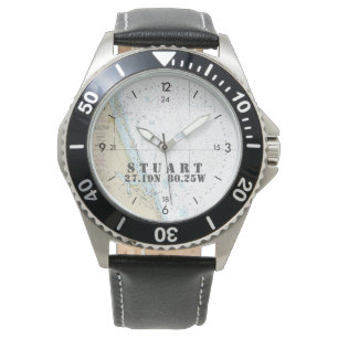Stuart, FL Nautical Latitude Longitude Boater's Horloge
