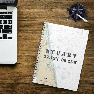 Stuart FL - Nautisch overzicht van de omvang van d Notitieboek