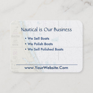 Stuart FL Nautische Grafiek Schoon Fris Blauw Tan Visitekaartje