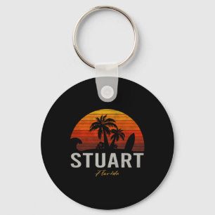 Stuart Florida Retro Surfer Ouderwetse Strand Sleutelhanger