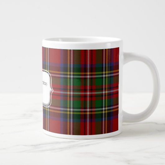 Stuart Plaid Tartan Kerstmis Extra Grote Beker (Rechts)