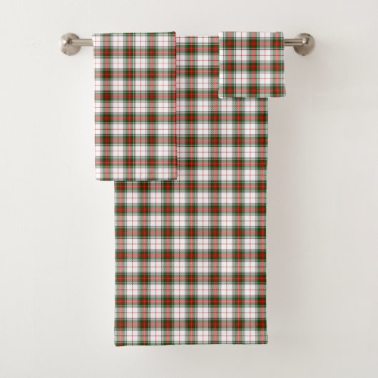 Stuart / Stewart tartan blanc rouge vert plaid (En situation)