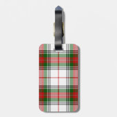Stuart/Stewart tartan witte rode groene vlecht Bagagelabel