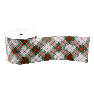 Stuart/Stewart tartan witte rode groene vlecht Grosgrain Lint