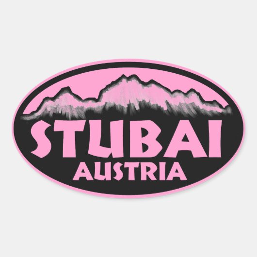 Stubai Autriche stickers oval rose (Devant)