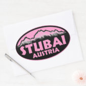 Stubai Autriche stickers oval rose (Enveloppe)