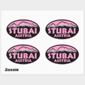 Stubai Autriche stickers oval rose (Feuille)