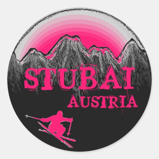 Stubai Autriche stickers ski rose (Devant)