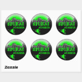 Stubai Autriche stickers ski vert (Feuille)