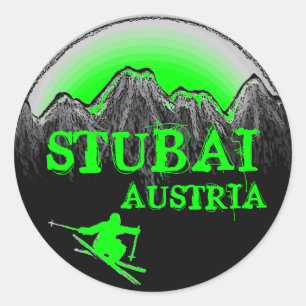 Stubai Autriche stickers ski vert