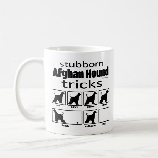Stubborn Afghan Hound Tricks Koffiemok (Links)