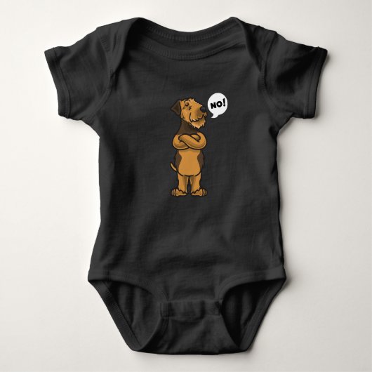 Stubborn Airedale Terrier Dog Romper (Voorkant)