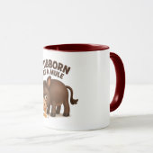 Stubborn as a mule funny cartoon donkey mok (Voorkant rechts)