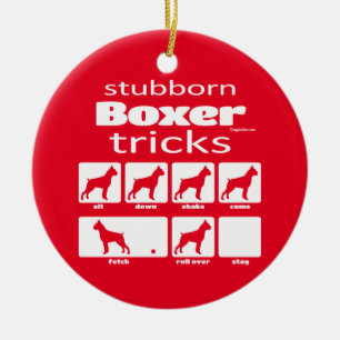 Stubborn Boxer Tricks Keramisch Ornament
