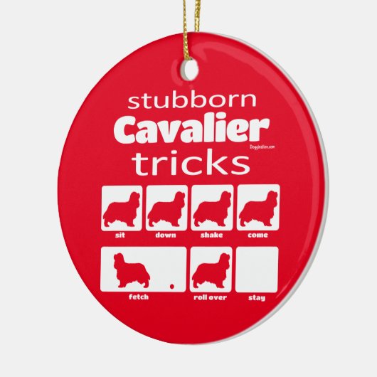 Stubborn Cavalier Tricks Keramisch Ornament (Links)