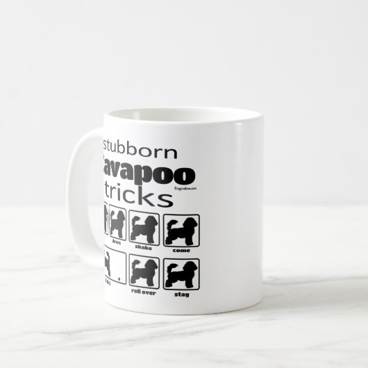 Stubborn Cavapoo Tricks Koffiemok (Voorkant links)