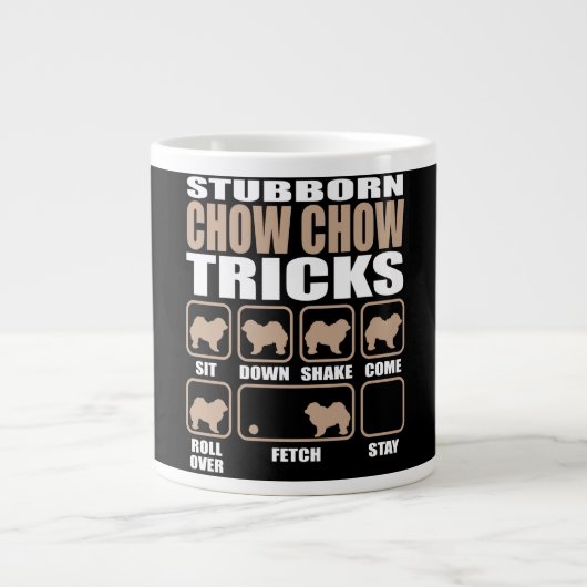 Stubborn Chow Chow Tricks design Extra Grote Beker (Voorkant)