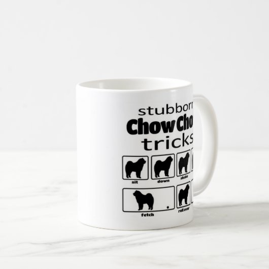 Stubborn Chow Chow Tricks Koffiemok (Voorkant rechts)