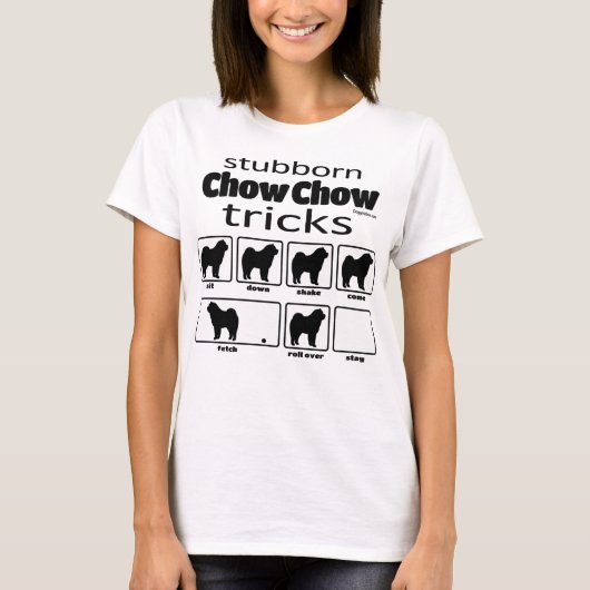 Stubborn Chow Chow Tricks T-shirt (Voorkant)