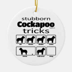 Stubborn Cockapoo Tricks Keramisch Ornament