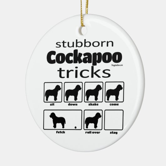 Stubborn Cockapoo Tricks Keramisch Ornament (Links)