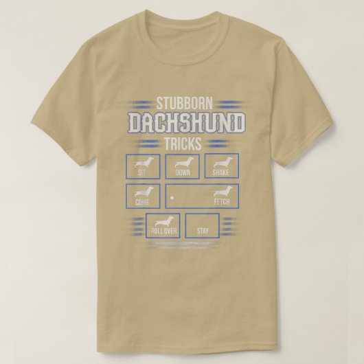 Stubborn Dachshund Tricks T-shirt (Design voorkant)