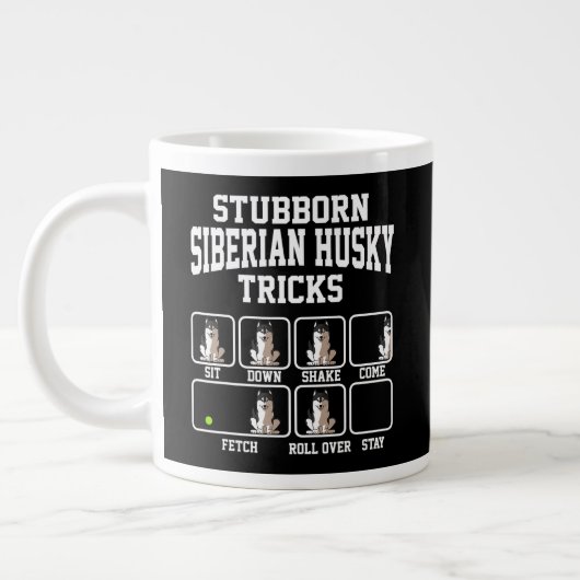 Stubborn Dog Tricks Siberian Husky Dog mam Tricks Extra Grote Beker (Links)