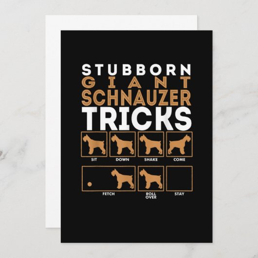 Stubborn Giant Schnauzer Dog Tricks Graphic Aankondiging (Voorkant / Achterkant)