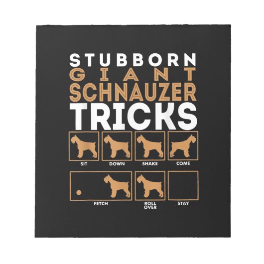 Stubborn Giant Schnauzer Dog Tricks Graphic Notitieblok (Voorkant)