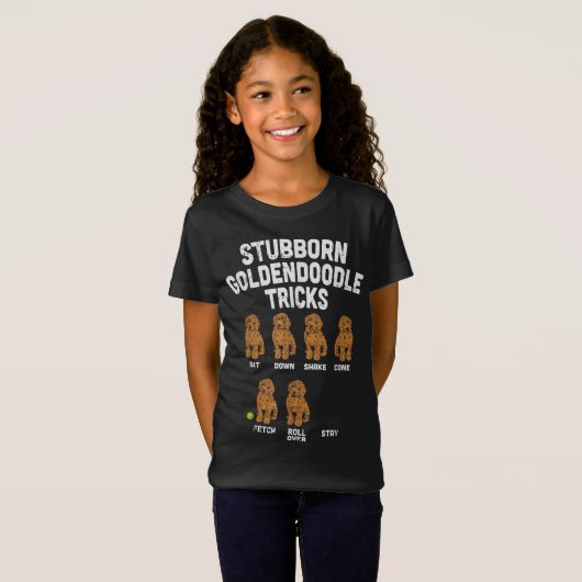 Stubborn Goldendole Tricks Funny Dog Trainer T-shirt (Voorkant volledig)