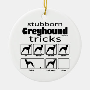 Stubborn Greyhound Tricks Keramisch Ornament