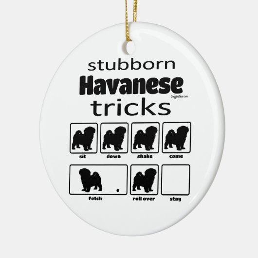 Stubborn Havanese Tricks Keramisch Ornament (Links)
