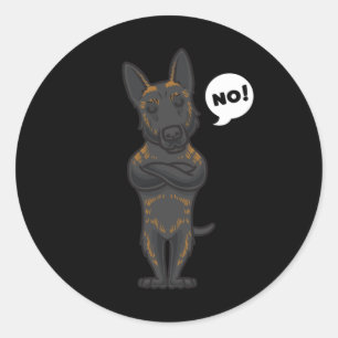 Stubborn Hollandse Herdershond Dog Funny Dog Fan Ronde Sticker